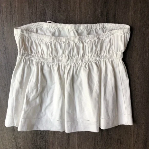 Reformation Rowan Strapless Top Size Small White Cotton Poplin Crop Ties Bows - Picture 4 of 10